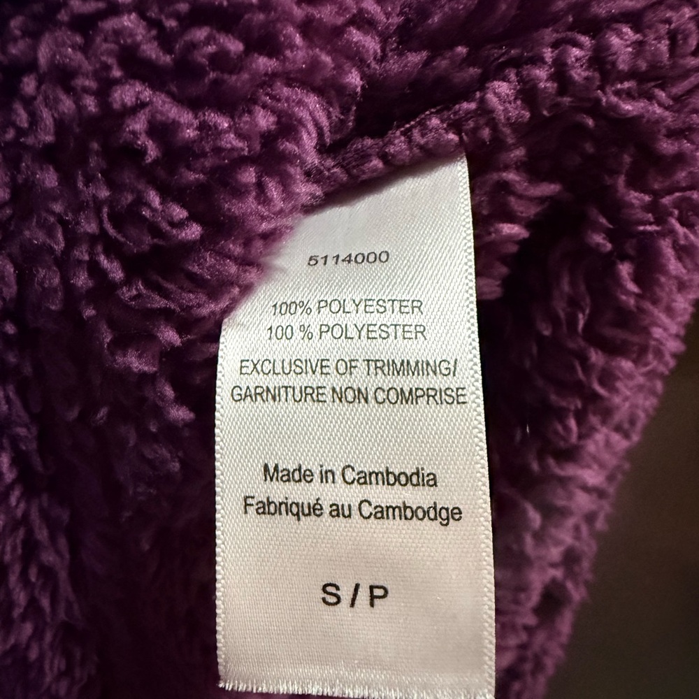 Midnight by Carole Hochman Plush Purple pj top. - Picture 3 of 3